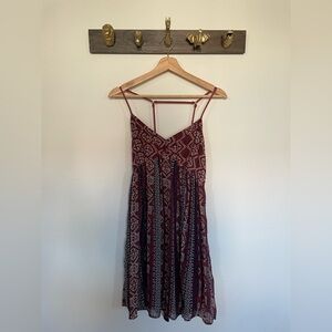 Hollister Burgundy and Cream Mini Dress